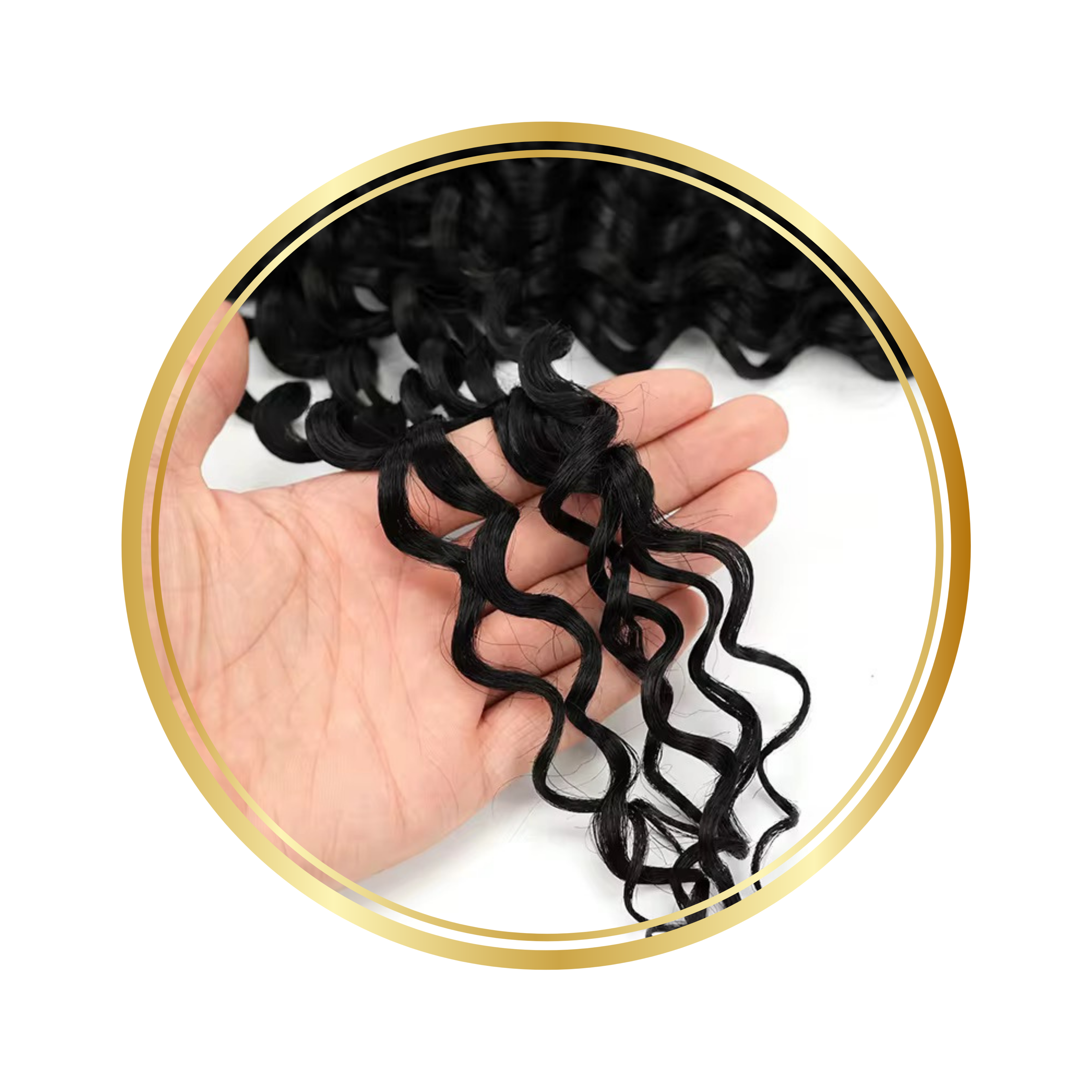 Natural Black Deep Wave Feather Crochet Remy Human Hair Extensions