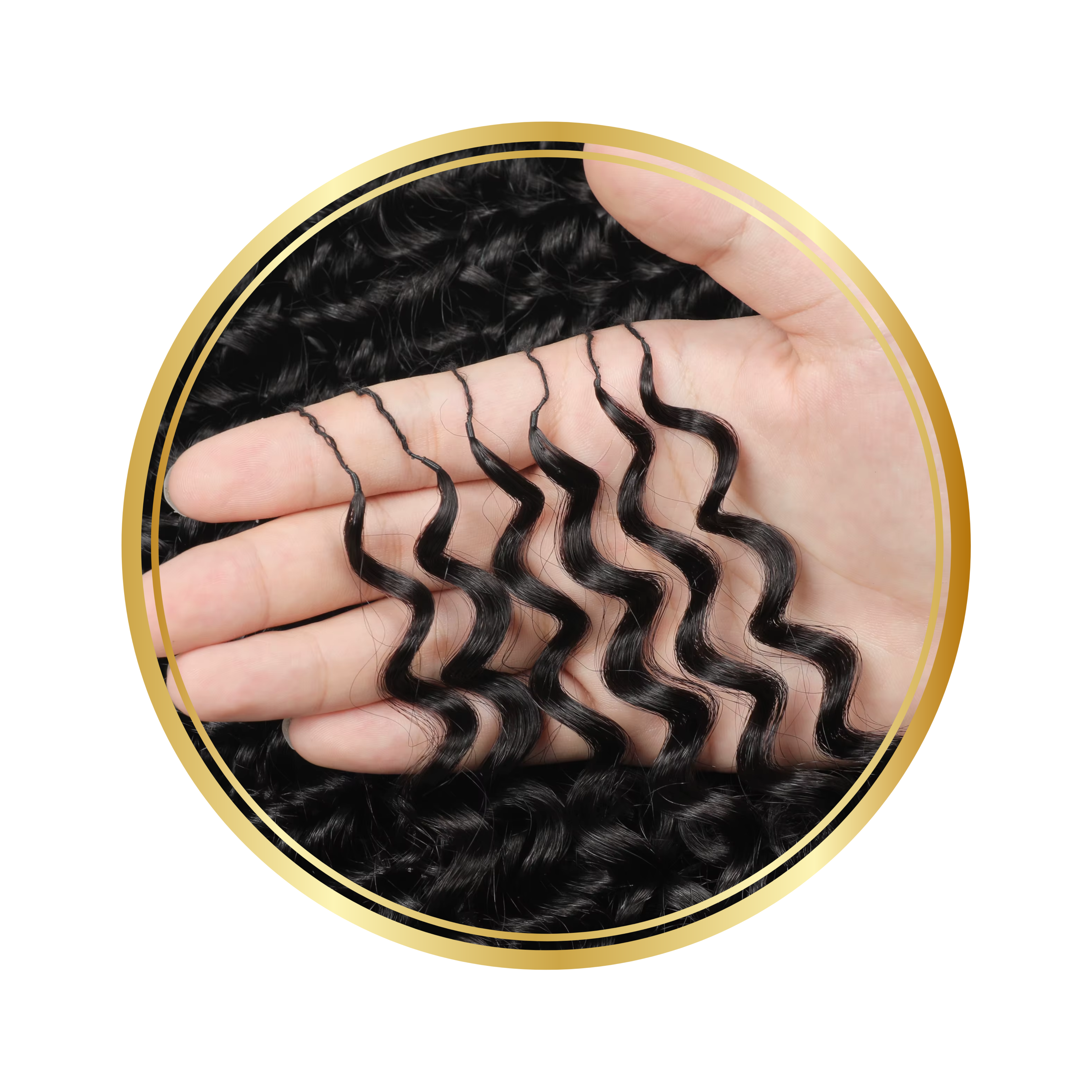 Natural Black Deep Wave Feather Crochet Remy Human Hair Extensions