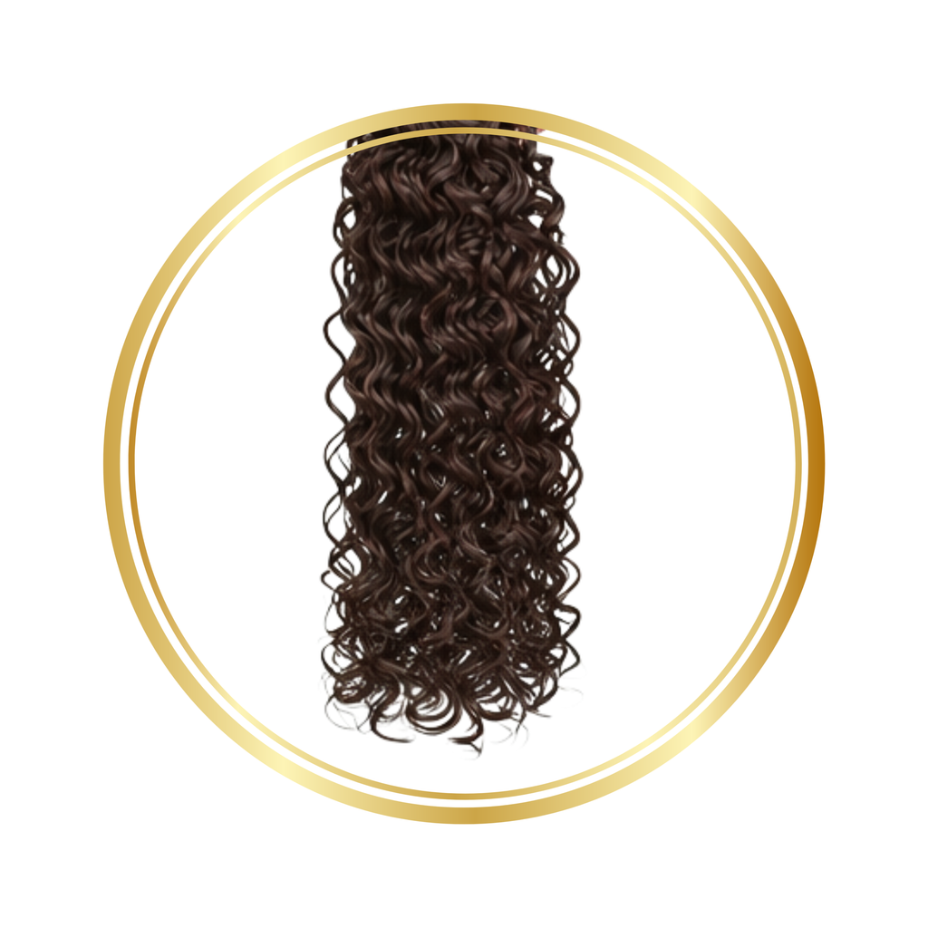 Darkest Brown Deep Wave Feather Crochet Remy Human Hair Extensions