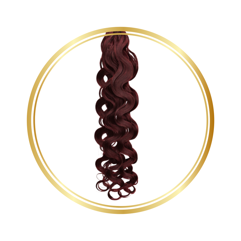BG Burgundy Body Wave Feather Crochet Remy Human Hair Extensions