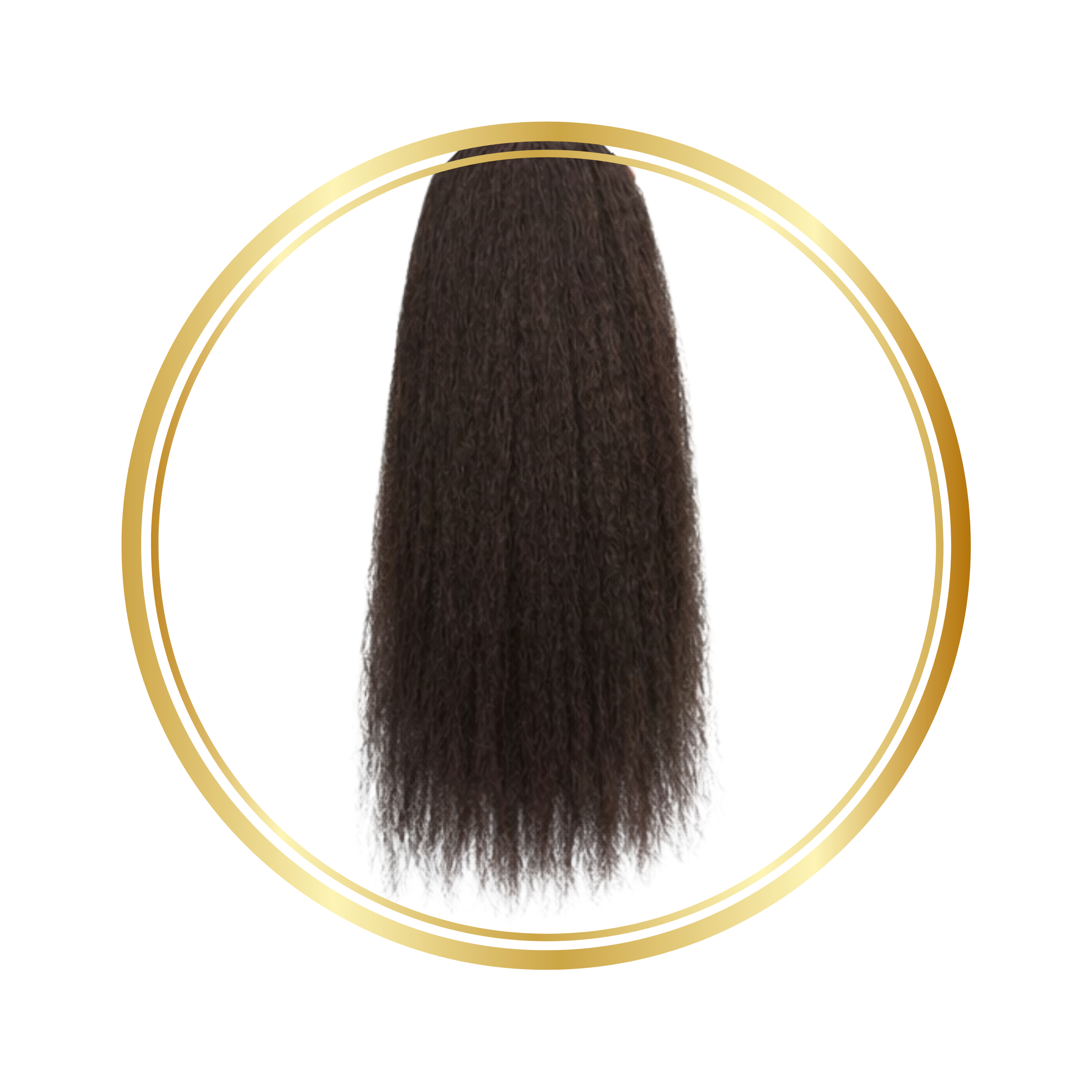 Darkest Brown Kinky Straight Crochet Remy Human Hair Extensions