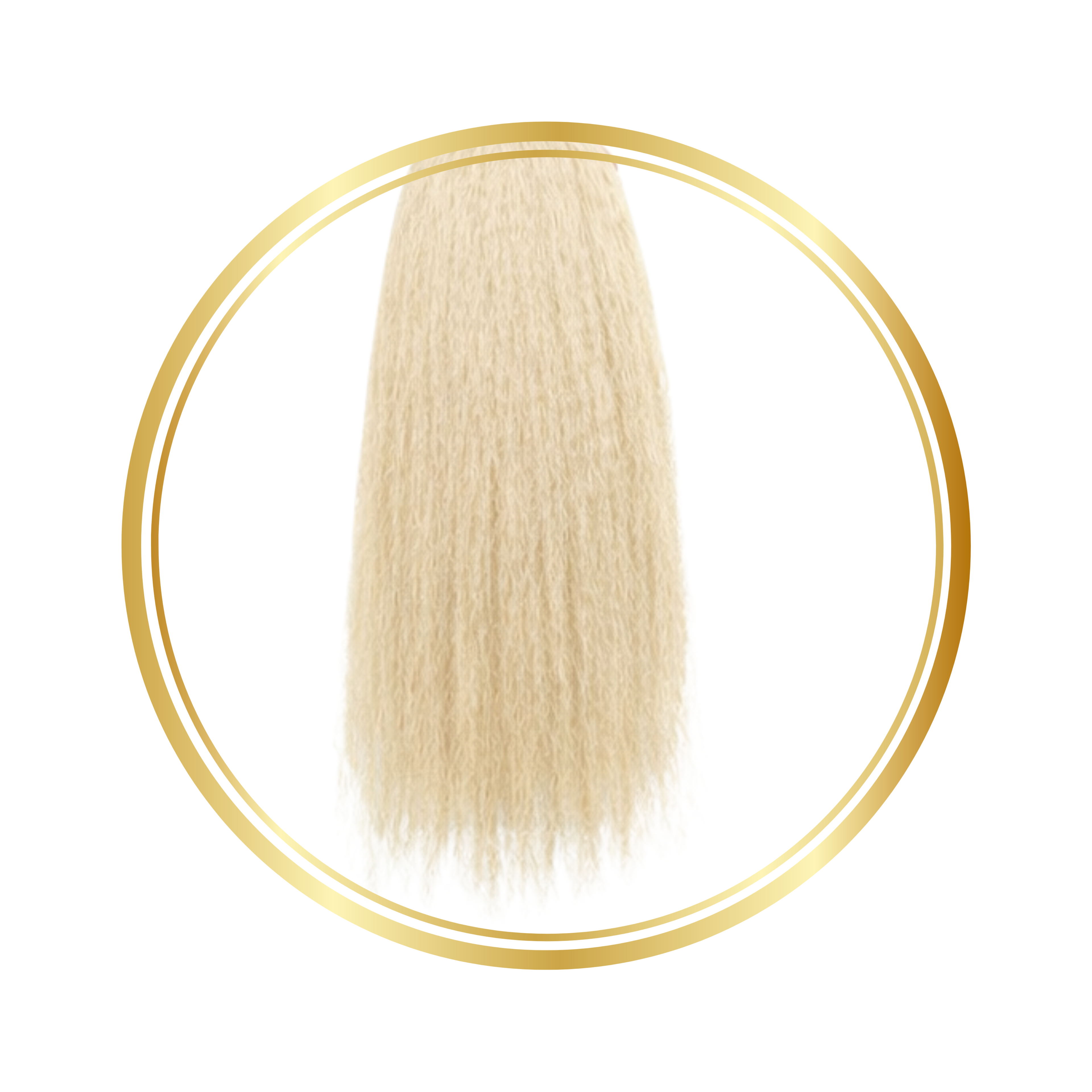 Platinum Blond Kinky Straight Crochet Remy Human Hair Extensions