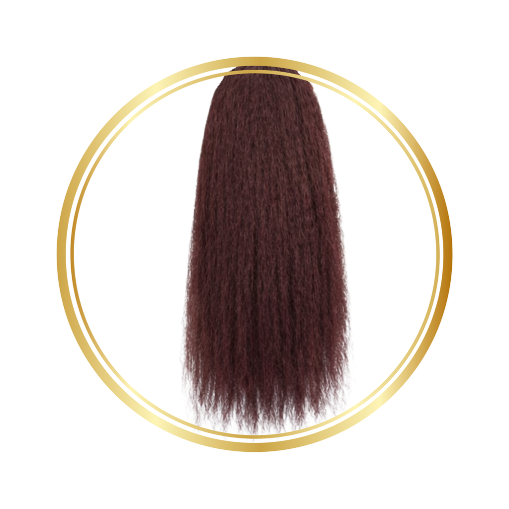 Burgundy Kinky Straight Crochet Remy Human Hair Extensions