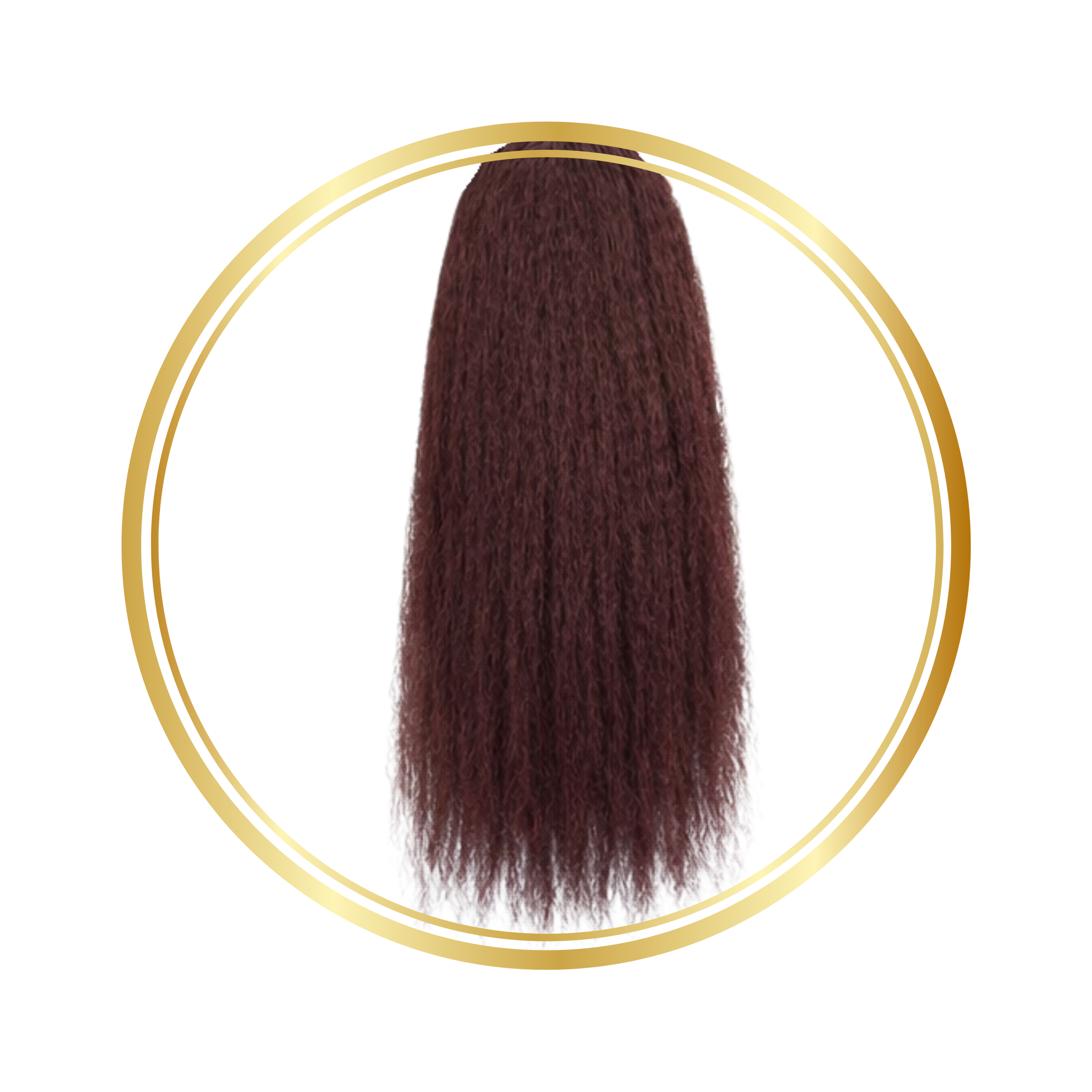 Burgundy Kinky Straight Crochet Remy Human Hair Extensions