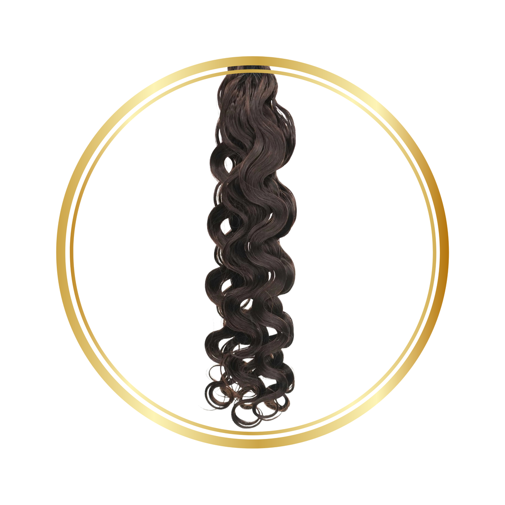 Darkest Brown Body Wave Feather Crochet Remy Human Hair Extensions