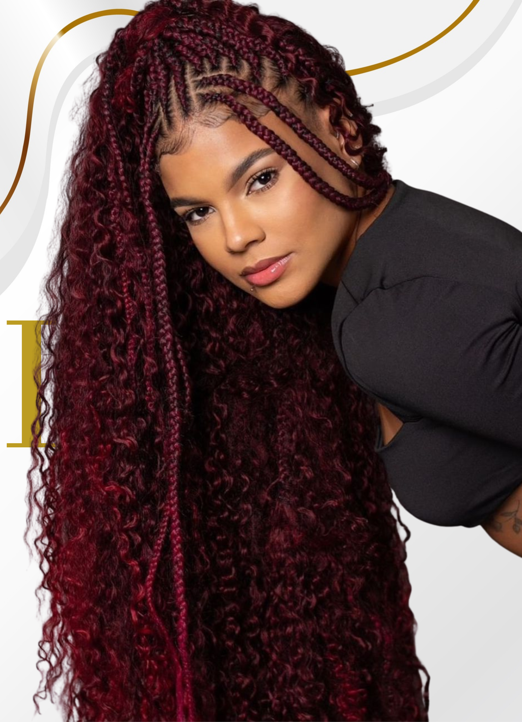 Burgundy Deep Wave Feather Crochet Remy Human Hair Extensions