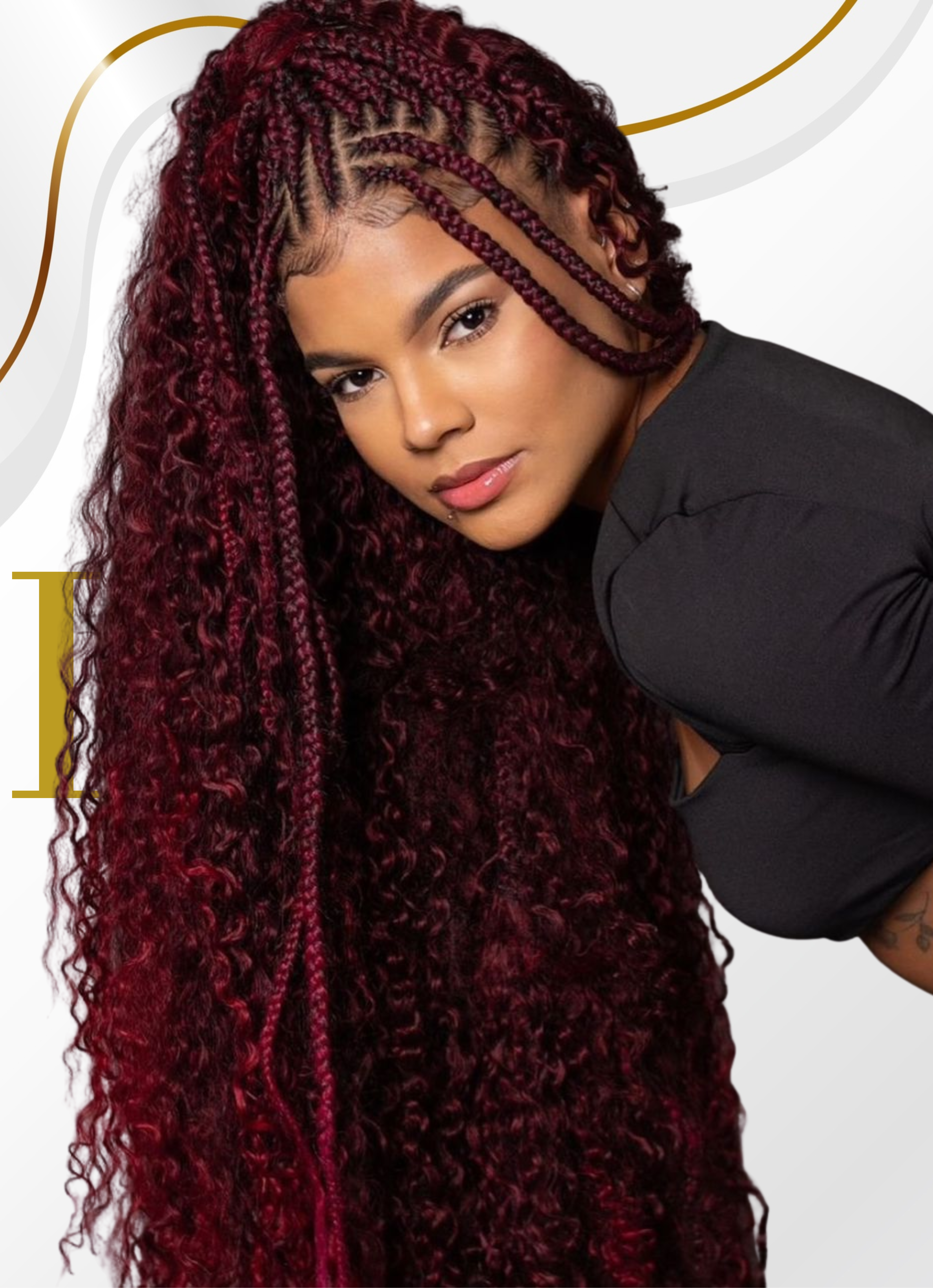 Burgundy Deep Wave Feather Crochet Remy Human Hair Extensions
