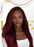 Burgundy Kinky Straight Crochet Remy Human Hair Extensions