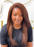 Darkest Brown Kinky Straight Crochet Remy Human Hair Extensions