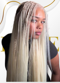 Platinum Blond Kinky Straight Crochet Remy Human Hair Extensions